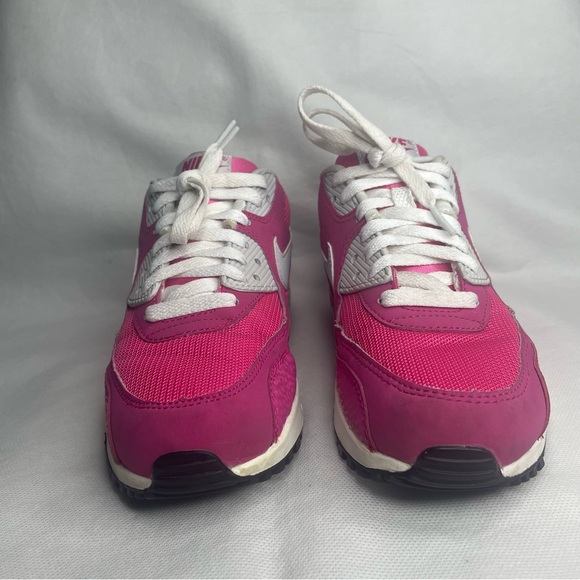 Nike Air Max 90 ‘13 GS Sneakers Youth US 5Y Textured Leather Elephant Pink White - Picture 4 of 16